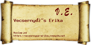 Vecsernyés Erika névjegykártya