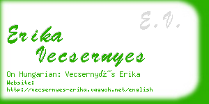 erika vecsernyes business card